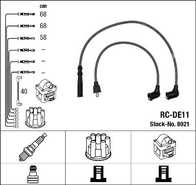 RC-DE11  NGK Komplet vodova paljenja
