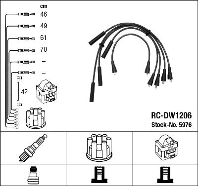 RC-DW1206  NGK Komplet vodova paljenja