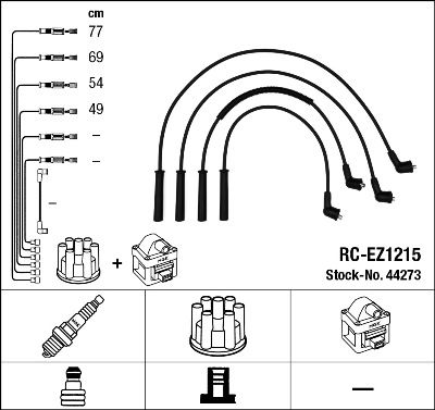 RC-EZ1215  NGK Komplet vodova paljenja