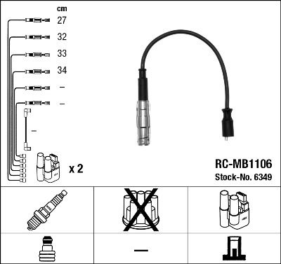 RC-MB1106  NGK Komplet vodova paljenja