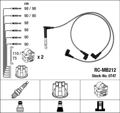 RC-MB212  NGK Komplet vodova paljenja