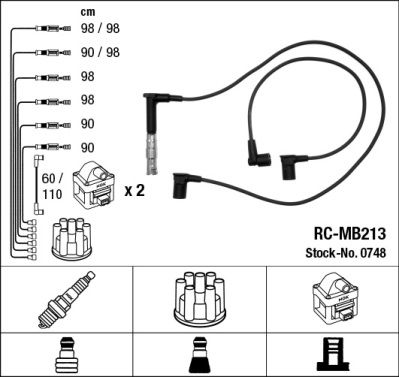 RC-MB213  NGK Komplet vodova paljenja