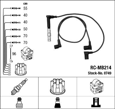 RC-MB214  NGK Komplet vodova paljenja
