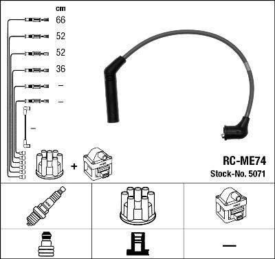 RC-ME74  NGK Komplet vodova paljenja