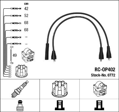 RC-OP402  NGK Komplet vodova paljenja