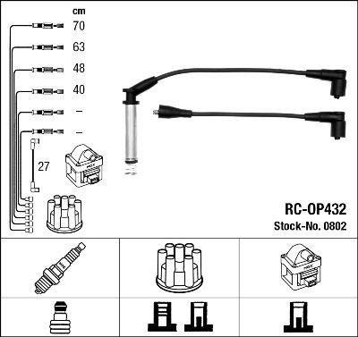 RC-OP432  NGK Komplet vodova paljenja