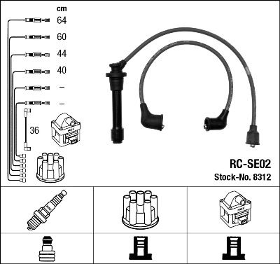 RC-SE02  NGK Komplet vodova paljenja