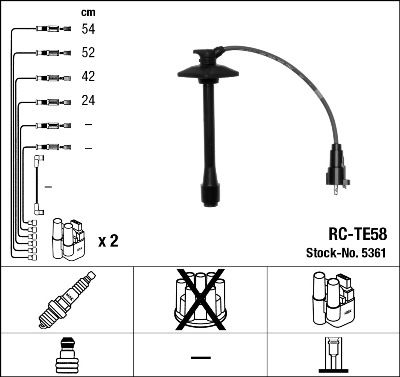 RC-TE58  NGK Komplet vodova paljenja