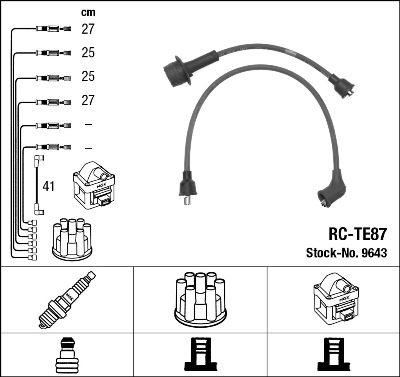RC-TE87  NGK Komplet vodova paljenja