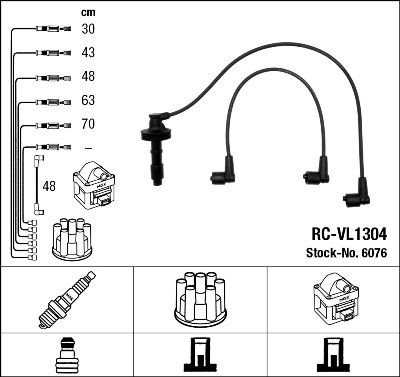 RC-VL1304  NGK Komplet vodova paljenja