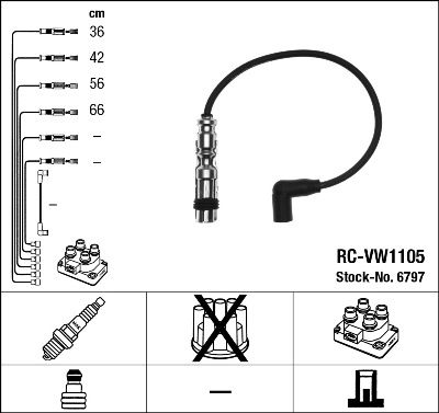 RC-VW1105  NGK Komplet vodova paljenja
