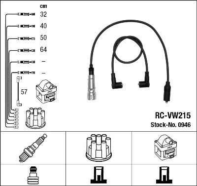 RC-VW215  NGK Komplet vodova paljenja