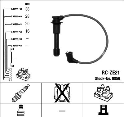 RC-ZE21  NGK Komplet vodova paljenja