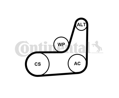 Contitech Komplet klinastih orebrenih remena
