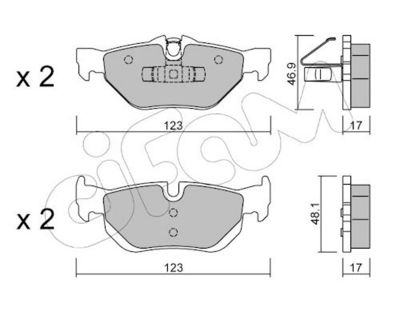 CIFAM Komplet kočnih obloga, disk kočnica