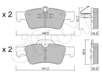 CIFAM Komplet kočnih obloga, disk kočnica