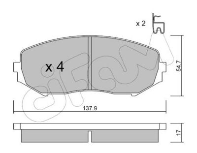 CIFAM Komplet kočnih obloga, disk kočnica