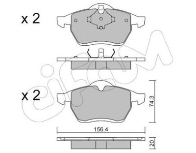 CIFAM Komplet kočnih obloga, disk kočnica