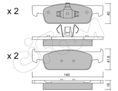CIFAM Komplet kočnih obloga, disk kočnica