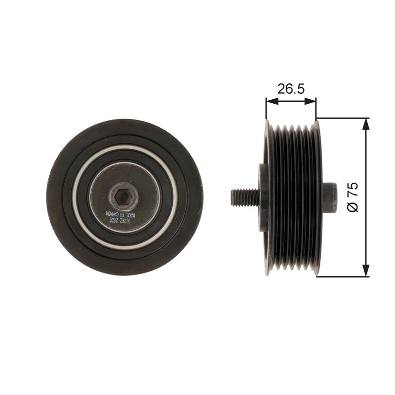 GATES Prekretni/vodeći valjčić, klinasti orebreni remen