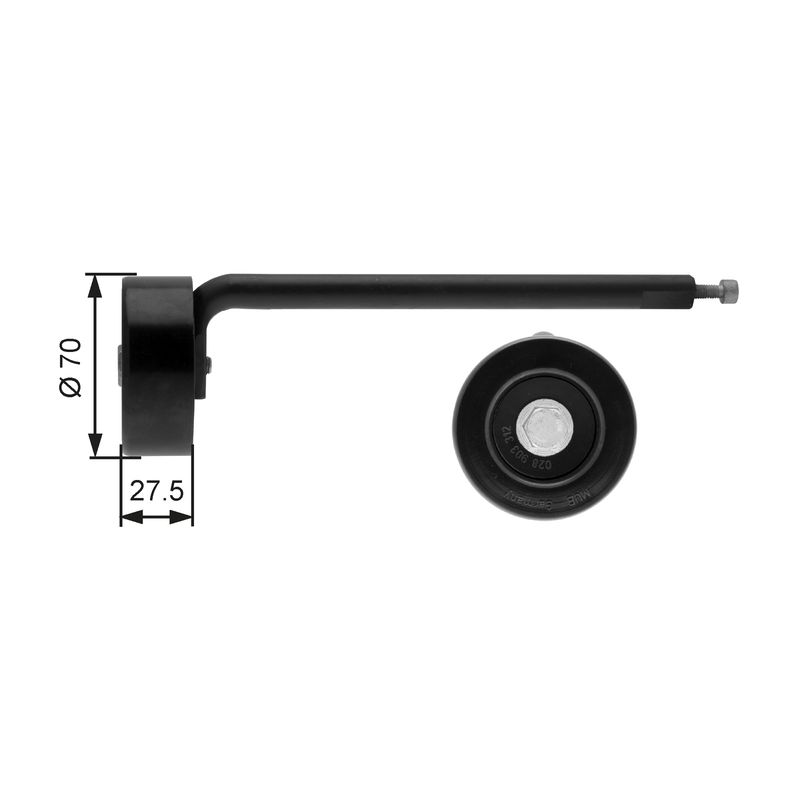 GATES Zatezač remena, klinasti rebrasti remen