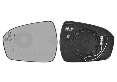 VAN WEZEL Staklo za retrovizor, vanjski retrovizor