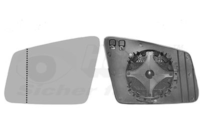 VAN WEZEL Staklo za retrovizor, vanjski retrovizor