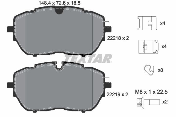 Textar Komplet kočionih obloga, disk-kočnica