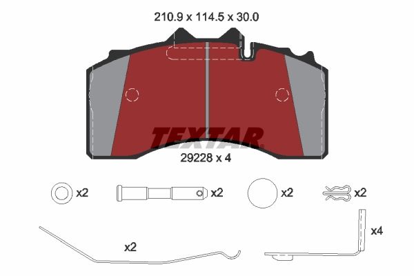 TEXTAR Komplet kočionih obloga, disk-kočnica