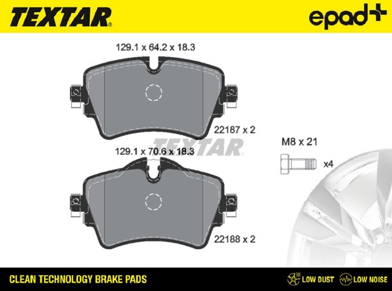 TEXTAR Komplet kočnih čeljusti