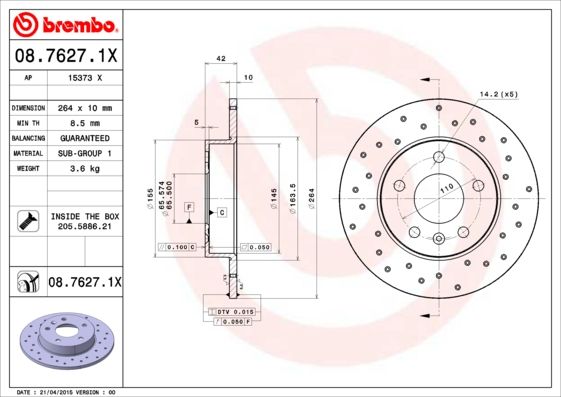 BREMBO Kočioni disk