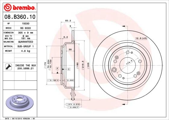 BREMBO Kočioni disk
