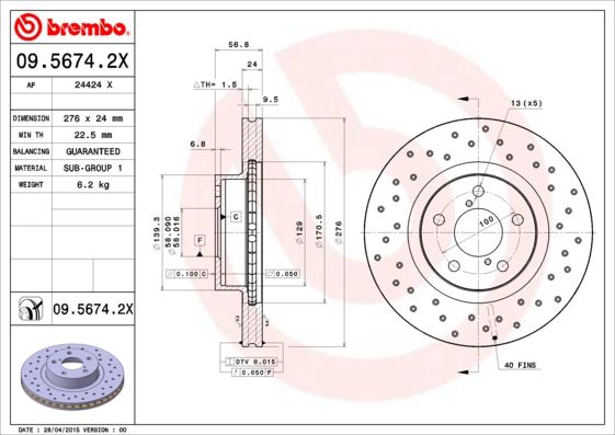 BREMBO Kočioni disk