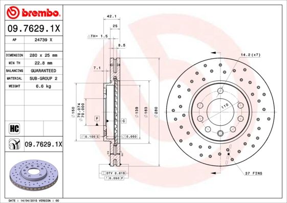 BREMBO Kočioni disk