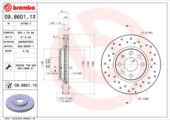 BREMBO Kočioni disk